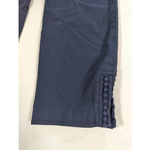 Van Heusen Womens 4 Black Stretch Dress Pants Ankle Slit Trim Career Work - Picture 4 of 13